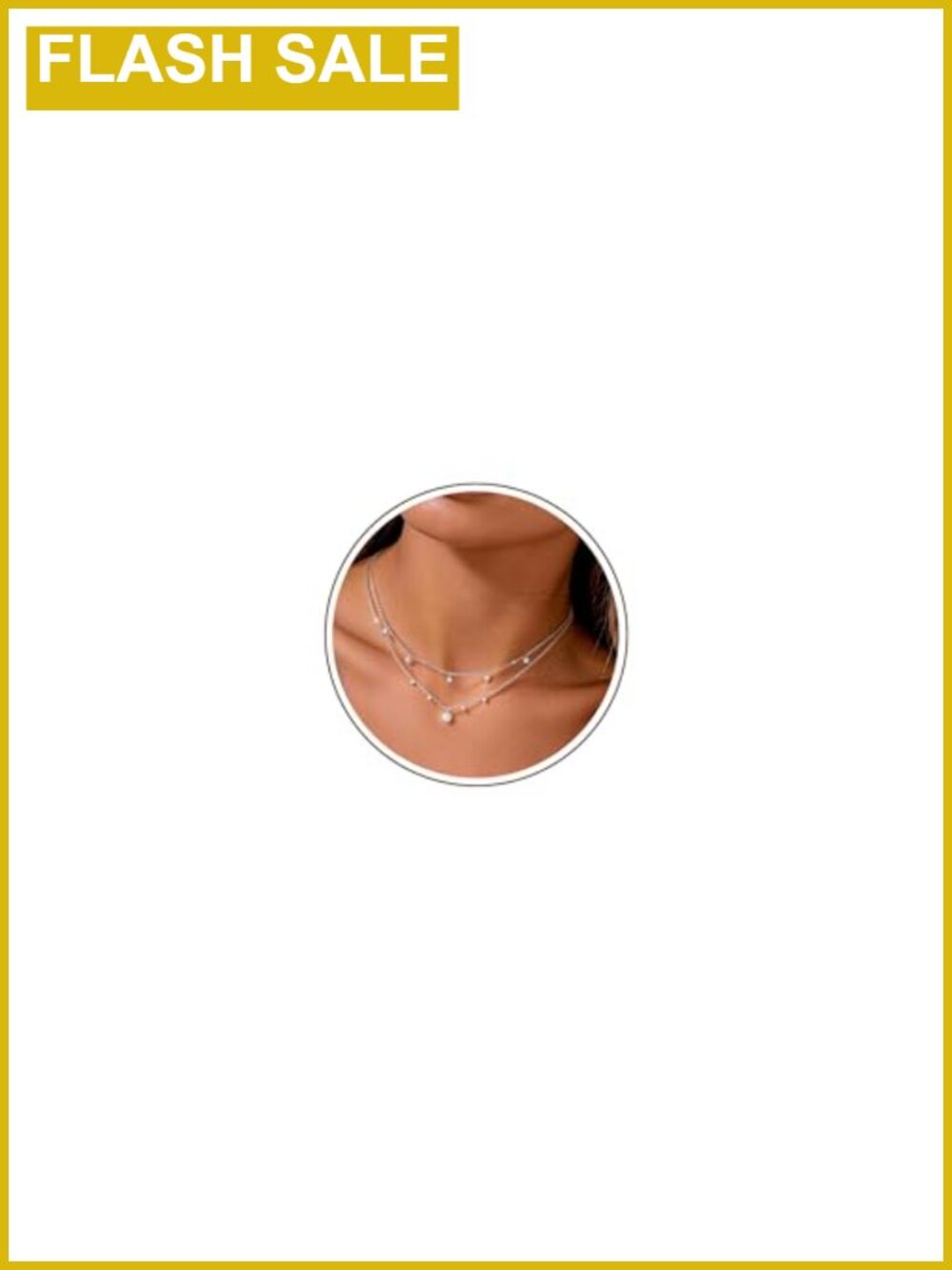 14K Gold Plated Cubic Zirconia Layered Pendant Necklace